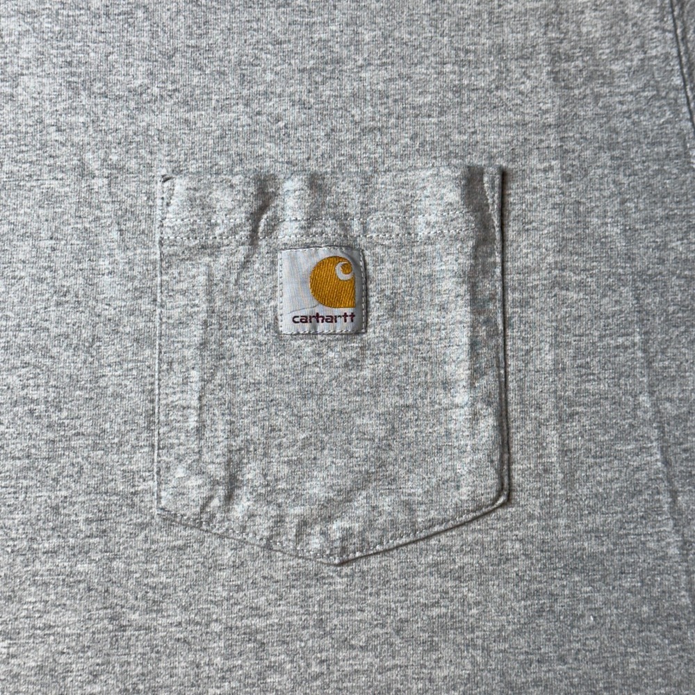 Carhartt T-Shirt Mens 2XL K87 Original Fit Gray Pocket Workwear Short Sleeve - Picture 6 of 10